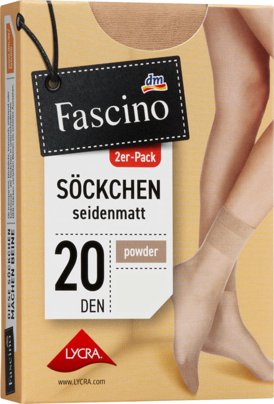 Fascino Söckchen seidenmatt powder Gr. 39-42, 20 DEN