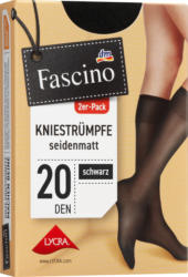 Fascino Kniestrümpfe seidenmatt schwarz Gr. 39-42, 20 DEN