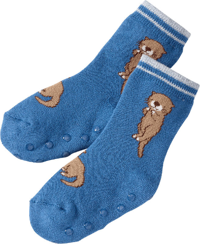 ALANA ABS Socken mit Otter-Motiv, blau, Gr. 19/22