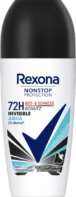 Rexona Antitranspirant Deo Roll-on Nonstop Protection Invisible Aqua