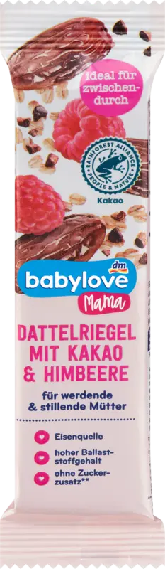 babylove mama Mama Dattelriegel mit Kakao & Himbeere
