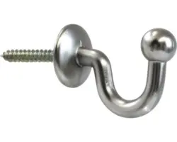 Zierhaken Kugel 30 mm nickel matt 2 Stk.