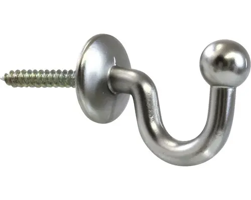 Zierhaken Kugel 30 mm nickel matt 2 Stk.