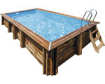 Hornbach Aufstellpool Holzpool-Set Gre rechteckig 618x320x130 cm inkl. Sandfilteranlage, Skimmer, Leiter, Filtersand & Bodenschutzvlies Holz