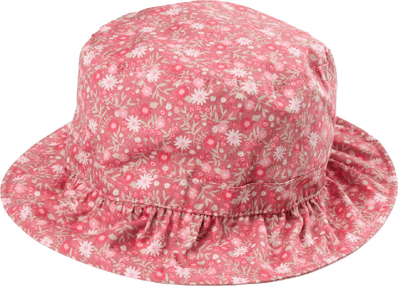PUSBLU Hut mit Blumen-Muster, pink, Gr. 50/51