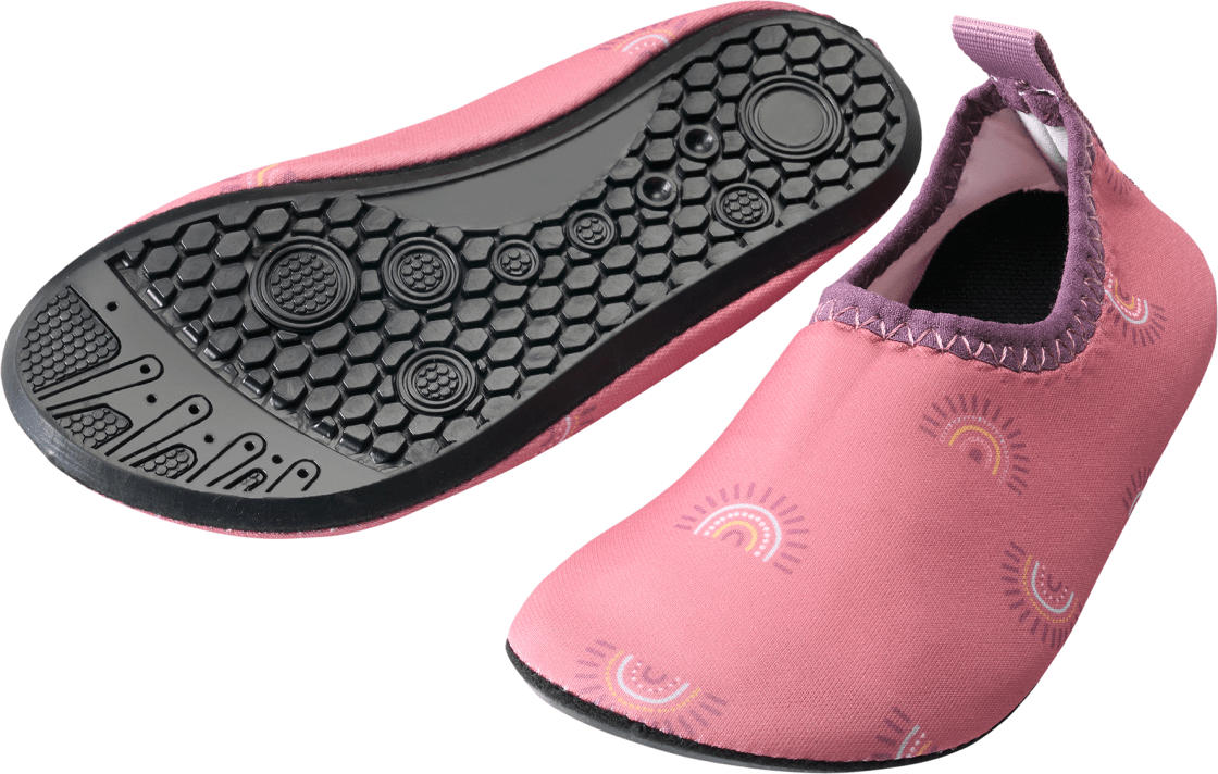 PUSBLU Badeschuhe mit Regenbogen-Muster, rosa, Gr. 25/26