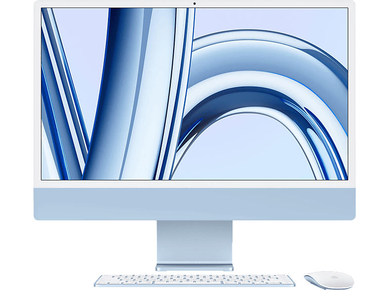 Apple iMac 24 Zoll (2023), M3 Chip 8-Core und 10-Core GPU, 8 GB RAM, 256 SSD, Retina 4.5K, Blau; All-in-One PC