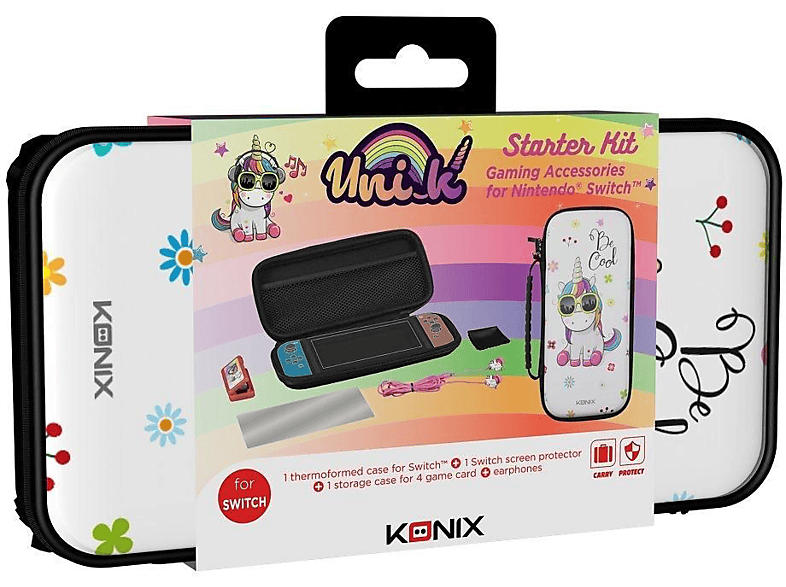 Konix Unik Starter Kit Zubehör für Nintendo Switch, Mehrfarbig