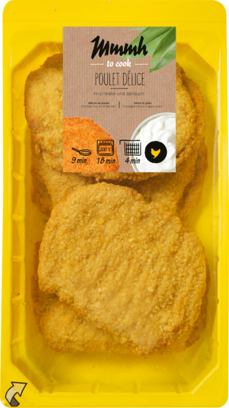 Délice di pollo Mmmh, Formaggio fresco e aglio orsino, Svizzera/Brasile, 500 g