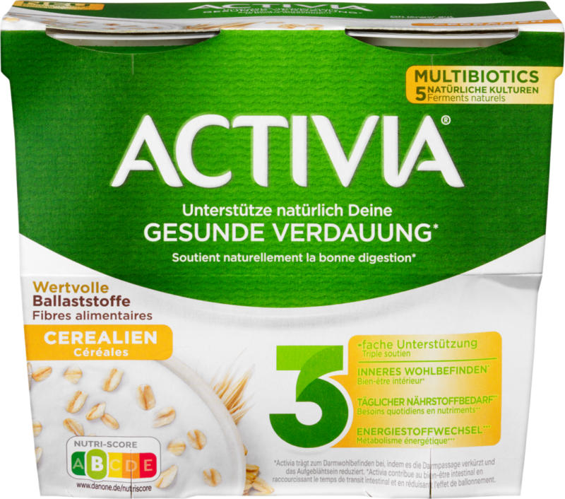 Danone Activia Joghurt Cerealien, probiotisch, 4 x 115 g