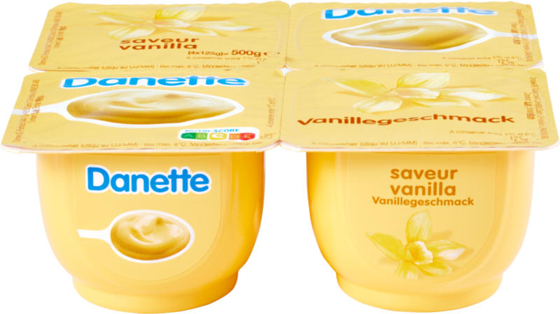 Crème Vanille Danette Danone, 4 x 125 g