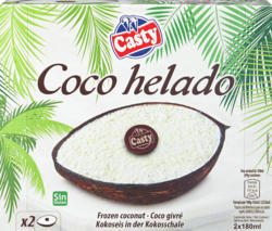 Glace Coco Casty, en coque de coco, 2 x 180 ml