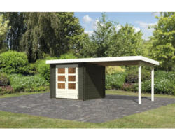 Gartenhaus Karibu Noorvik 2 inkl. Anbau 3 m 519 x 237 cm grau