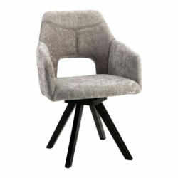 Chaise à accoudoirs EVITA, textile, gris