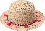 dm-drogerie markt PUSBLU Strohhut mit pinkem Hutband, beige, Gr. 54/55 - bis 15.06.2024