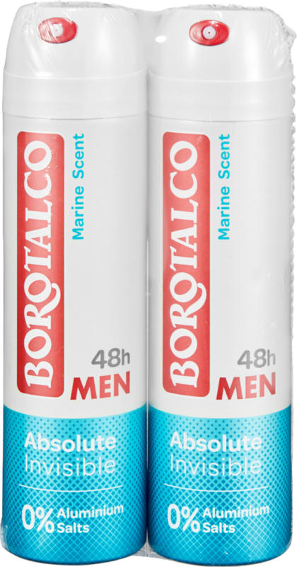 Deodorante spray Invisible Borotalco Men, 2 x 150 ml