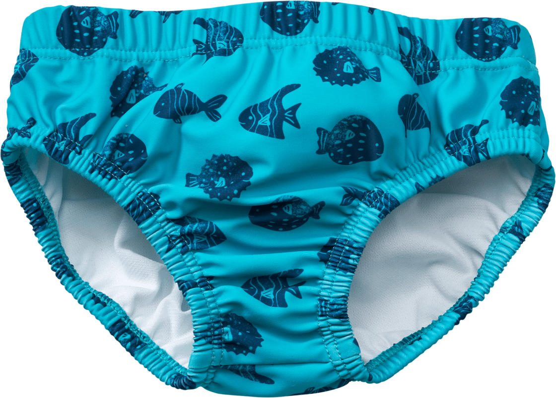 PUSBLU Schwimmwindel mit Fisch-Muster, blau, Gr. 86/92