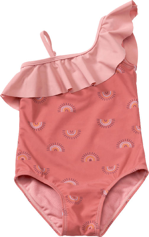 PUSBLU Badeanzug mit Regenbogen-Muster, rosa, Gr. 98/104