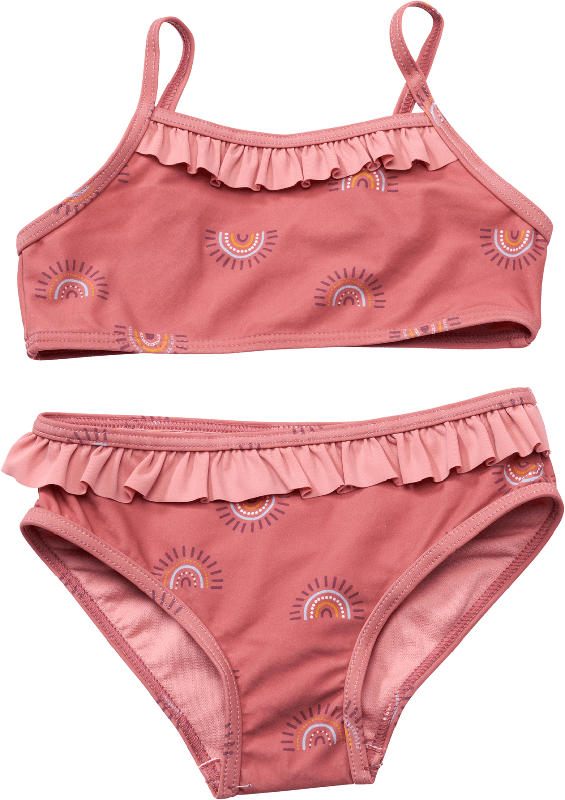 PUSBLU Bikini mit Regenbogen-Muster, rosa, Gr. 134/140