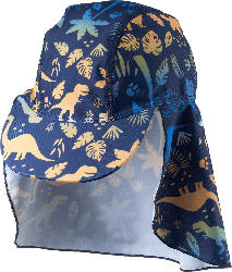 PUSBLU Bademütze mit Dino-Muster, blau, Gr. 52/53