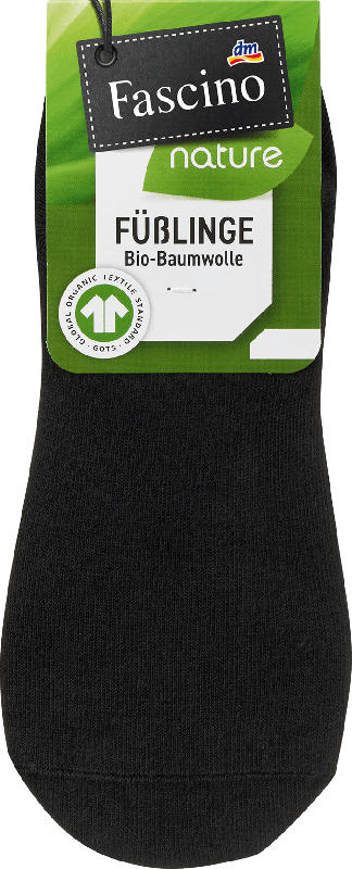 Fascino Füßlinge mit Fersen-ABS & Bio-Baumwolle schwarz Gr. 39-42