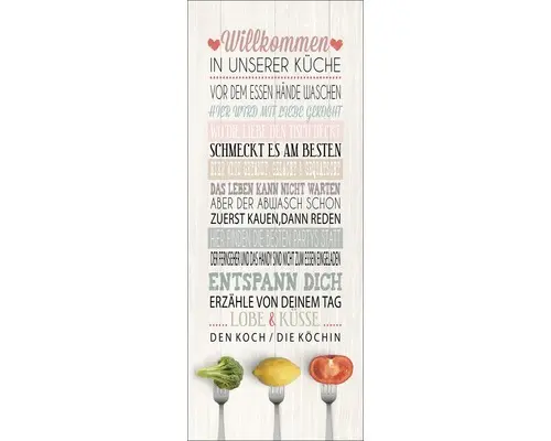 Glasbild Kitchen Slogan I 30x80 cm GLA1929