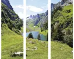 Hornbach Glasbild Mountain Idyll l 3er-Set 3x 30x80 cm