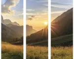 Hornbach Glasbild Mountain Idyll lll 3er-Set 3x 30x80 cm