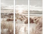 Hornbach Glasbild Beach At Sunrise I 3er-Set 3x 30x80 cm