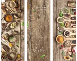 Glasbild Spices & Herbs I 3er-Set 3x 30x80 cm