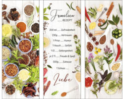 Glasbild Spices & Herbs II 3er-Set 3x 30x80 cm