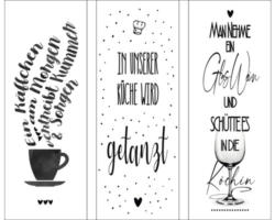 Glasbild Kitchen Sayings I 3er-Set 3x 30x80 cm