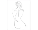 Hornbach Glasbild Line Art Back View I 60x80