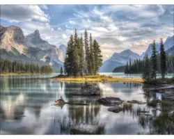 Glasbild Mountain Lake V 80x60