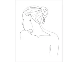 Glasbild Line Art Back View II 60x80