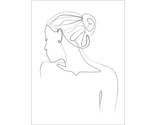 Glasbild Line Art Back View II 60x80