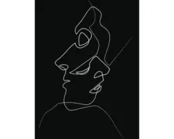 Glasbild Face Line V 60x80