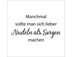 Glasbild Nudeln Statt Sorgen 20x20 cm