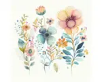 Hornbach Glasbild Watercolor Flowers XIII 30x30 cm