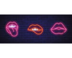 Hornbach Glasbild Neon Lips 80x30 cm