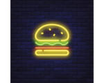 Hornbach Glasbild Neon Hamburger 30x30 cm