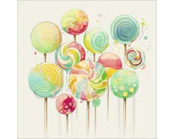 Glasbild Lollies I 30x30 cm
