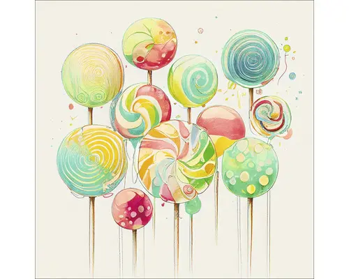 Glasbild Lollies I 30x30 cm