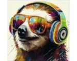 Hornbach Glasbild Animals With Headphones III 30x30 cm