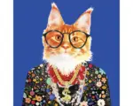 Hornbach Glasbild Cat With Glasses I 50x50 cm