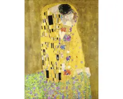 Glasbild Klimt Der Kuss 60x80 cm