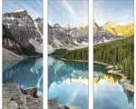 Hornbach Glasbild Berg & See 3er Set 3x 30x80 cm