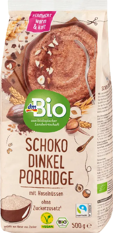 dmBio Porridge Schoko Dinkel mit Haselnüssen