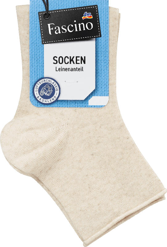 Fascino Socken mit Viskose-Leinen-Mischung beige Gr. 35-38
