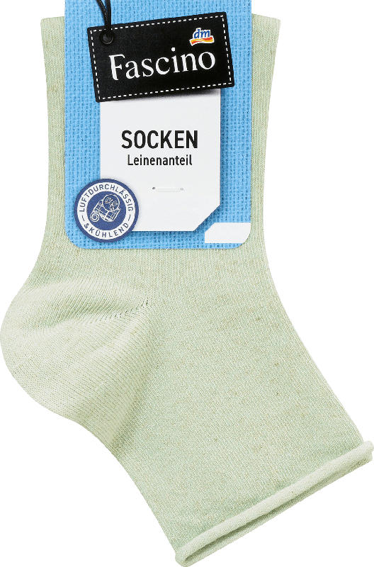 Fascino Socken mit Viskose-Leinen-Mischung grün Gr. 39-42